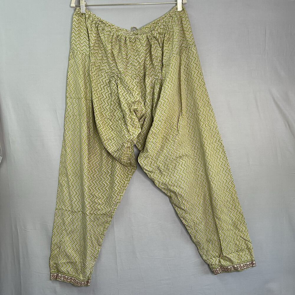 Harem Pants Chevron Geometric Cotton Fabric Hippie Baggy Boho Drop Crotch OS - Picture 6 of 11
